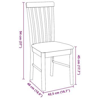 Esszimmerstühle mit Kissen 2 Stk. Braun Massivholz Gummibaum