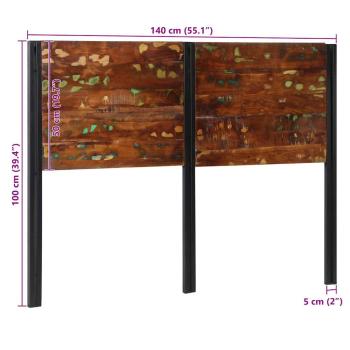 Kopfteil 140 cm Altholz Massivholz und Eisen