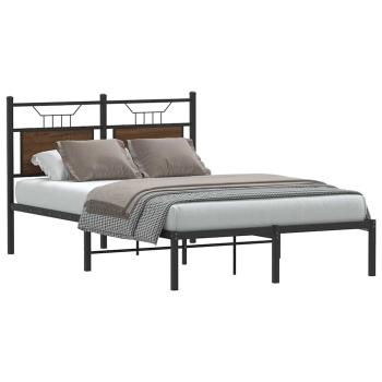 ARDEBO.de - Bettgestell ohne Matratze Braun Eiche 120x200 cm Holzwerkstoff