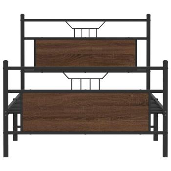 Bettgestell ohne Matratze Braun Eiche 100x190 cm Holzwerkstoff