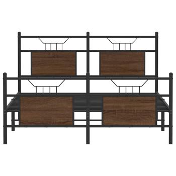 Bettgestell ohne Matratze Braun Eiche 137x190 cm Holzwerkstoff