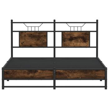 Bettgestell ohne Matratze Räuchereiche 140x200 cm Holzwerkstoff