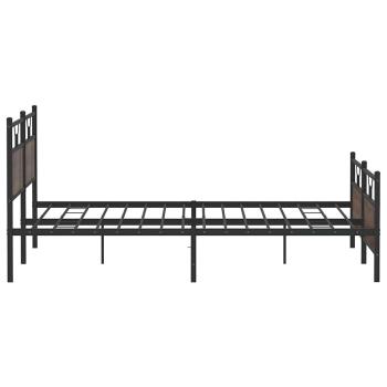 Metallbett ohne Matratze Braun Eichen-Optik 193x203 cm