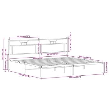 Bettgestell ohne Matratze Braun Eichen-Optik 193x203 cm