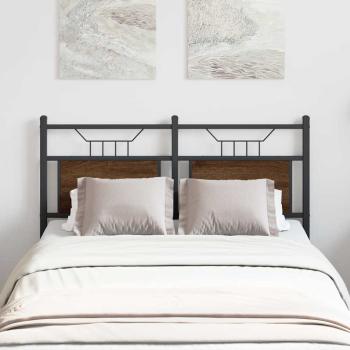 ARDEBO.de - Kopfteil Braun Eichen-Optik 120 cm Holzwerkstoff und Stahl