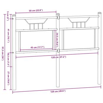 Kopfteil Braun Eichen-Optik 120 cm Holzwerkstoff und Stahl