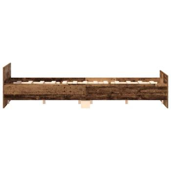 ARDEBO.de - Bettgestell ohne Matratze Altholz-Optik 160x200cm Holzwerkstoff