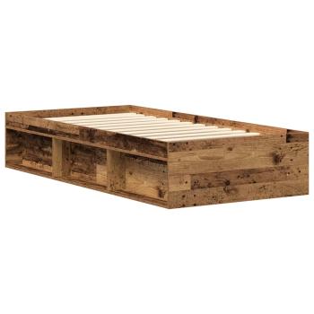 Bettgestell ohne Matratze Altholz-Optik 90x190cm Holzwerkstoff