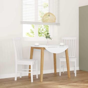 ARDEBO.de - Esszimmerstühle 2 Stk. Weiß Massivholz Gummibaum