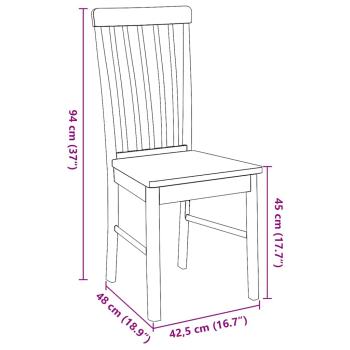 Esszimmerstühle 2 Stk. Weiß Massivholz Gummibaum