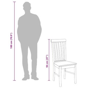 Esszimmerstühle 2 Stk. Weiß Massivholz Gummibaum