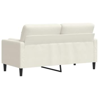 ARDEBO.de - 2-Sitzer-Sofa mit Zierkissen Creme 140 cm Samt