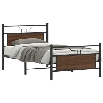 ARDEBO.de - Bettgestell ohne Matratze Braun Eiche 100x200 cm Holzwerkstoff