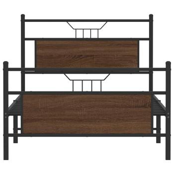 Bettgestell ohne Matratze Braun Eiche 100x200 cm Holzwerkstoff