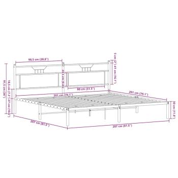 Bettgestell ohne Matratze Sonoma-Eiche 200x200 cm Holzwerkstoff