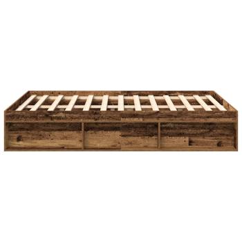 Bettgestell ohne Matratze Altholz-Optik 140x190cm Holzwerkstoff