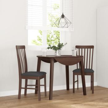 ARDEBO.de - Esszimmerstühle mit Kissen 2 Stk. Braun Massivholz Gummibaum