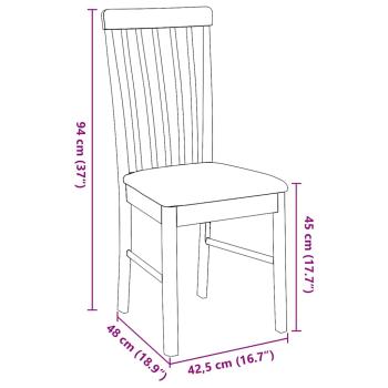 Esszimmerstühle mit Kissen 2 Stk. Braun Massivholz Gummibaum