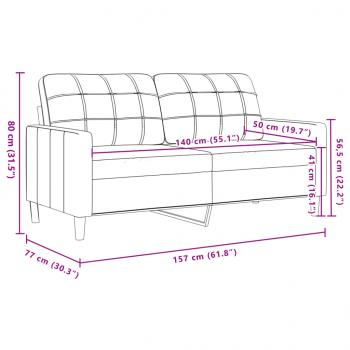 2-Sitzer-Sofa Creme 140 cm Samt