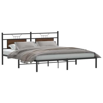 ARDEBO.de - Bettgestell ohne Matratze Braun Eichen-Optik 183x213 cm