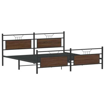 Metallbett ohne Matratze Braun Eichen-Optik 200x200 cm