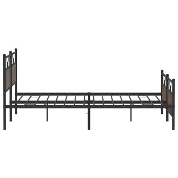 Metallbett ohne Matratze Braun Eichen-Optik 200x200 cm