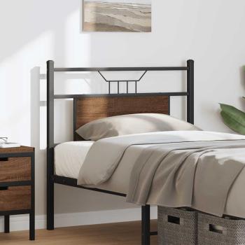 ARDEBO.de - Kopfteil Braun Eichen-Optik 75 cm Holzwerkstoff und Stahl