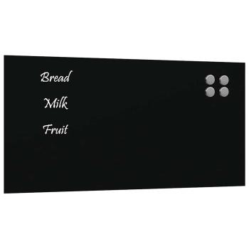 Magnettafel Wandmontage Schwarz 60x30 cm Hartglas