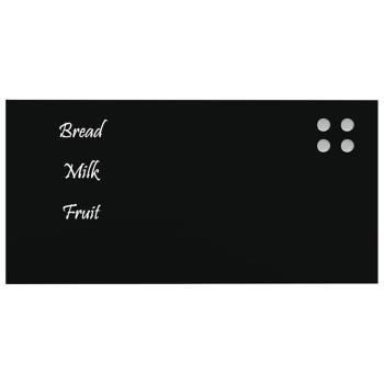 Magnettafel Wandmontage Schwarz 60x30 cm Hartglas