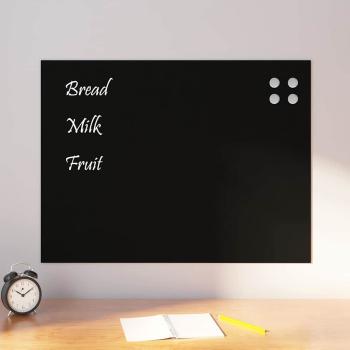 ARDEBO.de - Magnettafel Wandmontage Schwarz 80x60 cm Hartglas