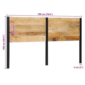 Kopfteil 180 cm Massivholz Mango und Eisen
