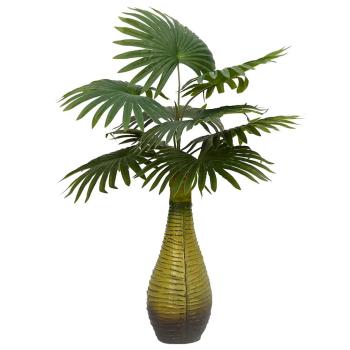ARDEBO.de - Palme Künstlich 9 Blätter 65 cm Grün