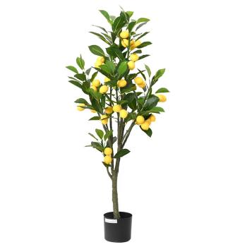 ARDEBO.de - Zitronenbaum Künstlich 136 Blätter 120 cm Grün