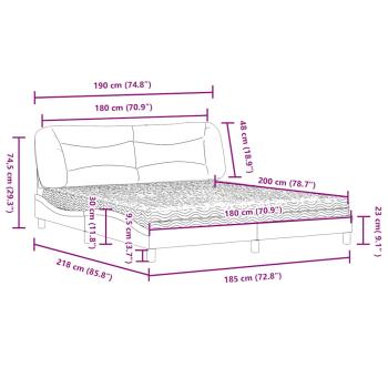 Bett mit Matratze Schwarz 180x200 cm Kunstleder
