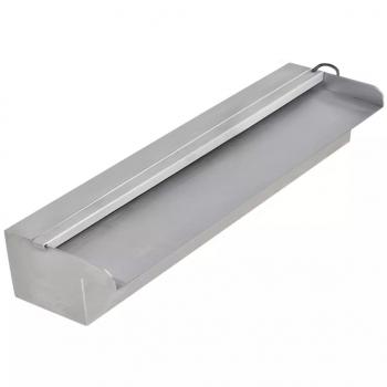 ARDEBO.de - Pool-Wasserfall Fontäne mit LEDs Rechteckig Edelstahl 45 cm