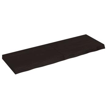 ARDEBO.de - Tischplatte Dunkelbraun 120x40x(2-6)cm Massivholz Eiche