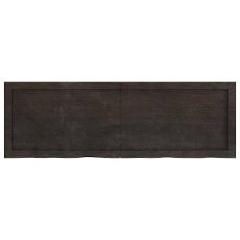 Tischplatte Dunkelbraun 120x40x(2-6)cm Massivholz Eiche