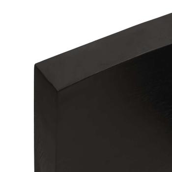 Tischplatte Dunkelbraun 120x40x(2-6)cm Massivholz Eiche