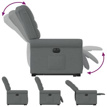 Relaxsessel mit Aufstehhilfe Elektrisch Dunkelgrau Stoff