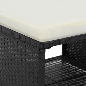 4-tlg. Garten-Lounge-Set Poly Rattan Schwarz