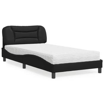 ARDEBO.de - Bett mit Matratze Schwarz 100x200 cm Kunstleder