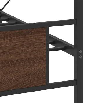 Metallbett ohne Matratze Braun Eichen-Optik 183x213 cm