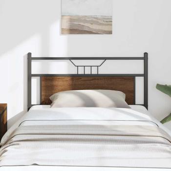 ARDEBO.de - Kopfteil Braun Eichen-Optik 107 cm Holzwerkstoff und Stahl