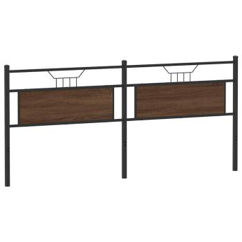 Kopfteil Braun Eichen-Optik 193 cm Holzwerkstoff und Stahl