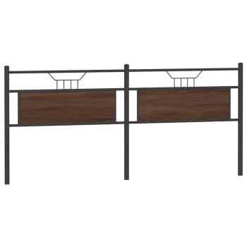 Kopfteil Braun Eichen-Optik 193 cm Holzwerkstoff und Stahl