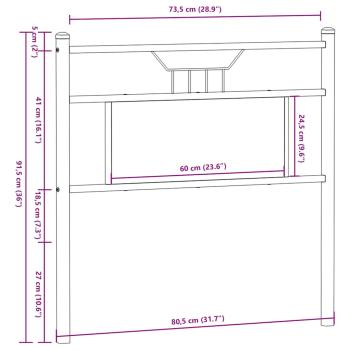 Kopfteil Sonoma-Eiche 75 cm Holzwerkstoff und Stahl