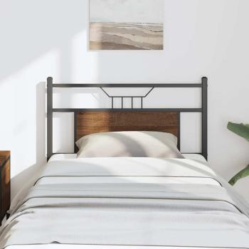 ARDEBO.de - Kopfteil Braun Eichen-Optik 80 cm Holzwerkstoff und Stahl