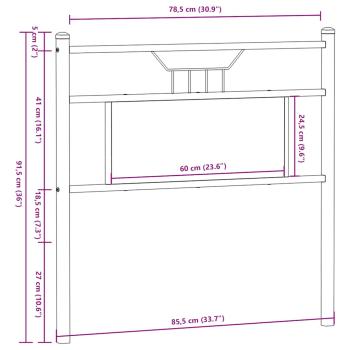 Kopfteil Braun Eichen-Optik 80 cm Holzwerkstoff und Stahl