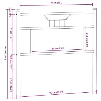 Kopfteil Braun Eichen-Optik 90 cm Holzwerkstoff und Stahl