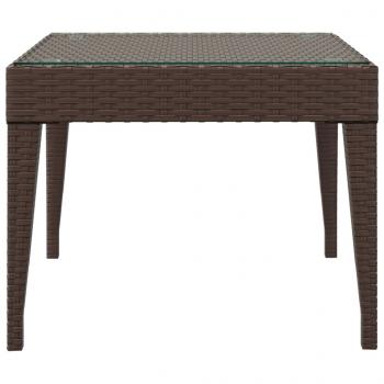 Beistelltisch Braun 50x50x38 cm Poly Rattan und Hartglas
